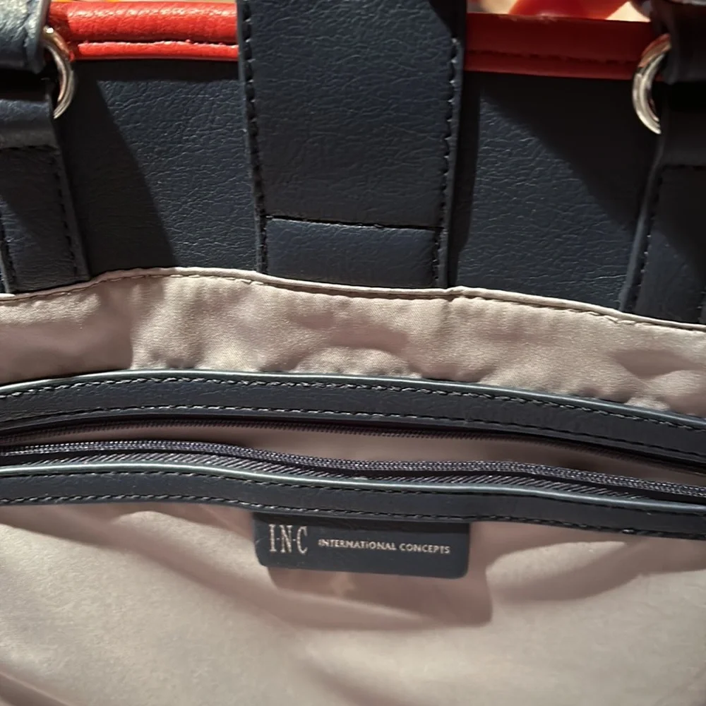 New without tags INC canvas purse Two different handles Light beige canvas - Picture 2 of 8